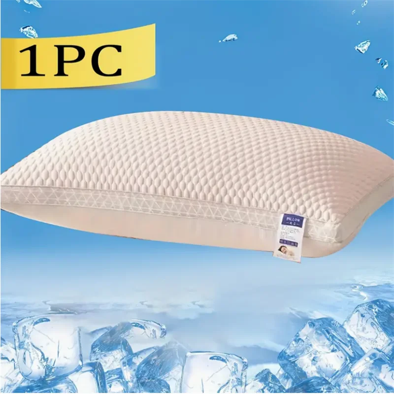 Cooling Breathable Tofu Pillow 1-Pack, 3D Massage and Dual-Sided Cooling & Support, All-Season Ergonomic Neck Support