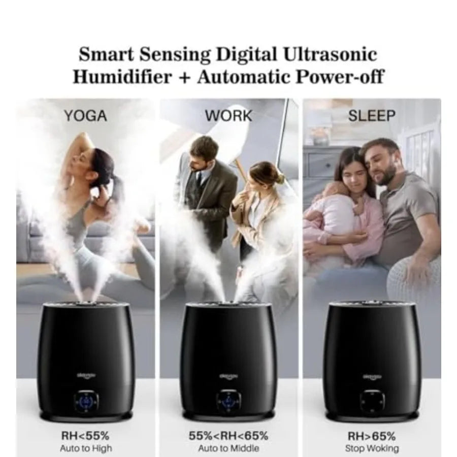 Humidifiers, 6L Smart Humidifier and Diffuser for Bedroom Large Room W/Remote Control, Filterless, 50 Hour Top Fill Cool Mist H