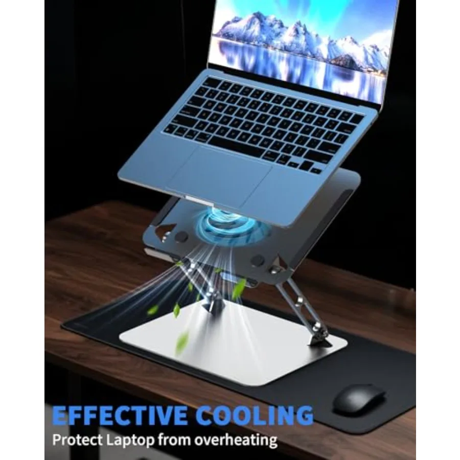 Laptop Cooling Pad with Upgrade Low-Noise Fan and 3.0 USB Hubs Ventilated Laptop Cooler Prevent Overheating Adjustable Ergonomi