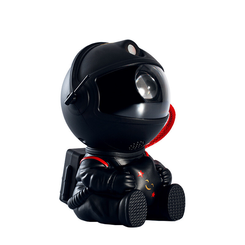 Black astronaut figurine with a white background