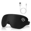 Black sleep mask with USB cable on a white background