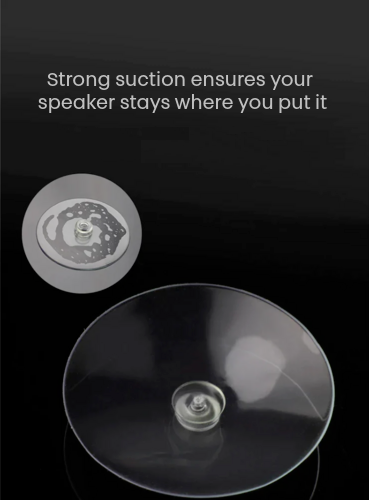 Suction cup design with text on a black background