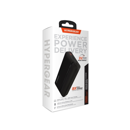Hypergear power bank packaging on a white background