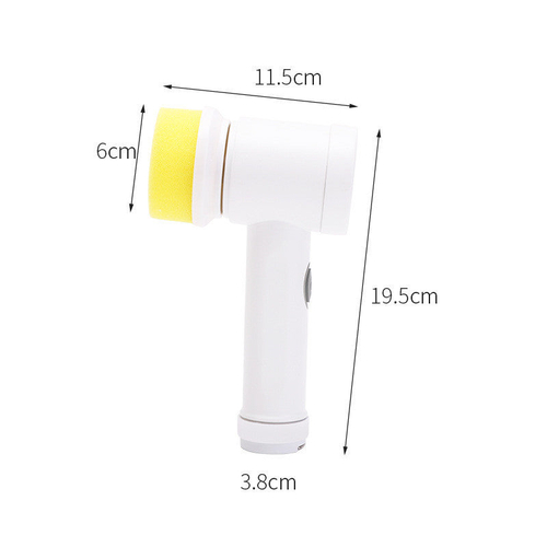Measurement chart of a white and yellow object with dimensions labeled.