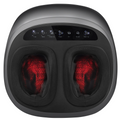 Black foot massager with red heating elements on a white background