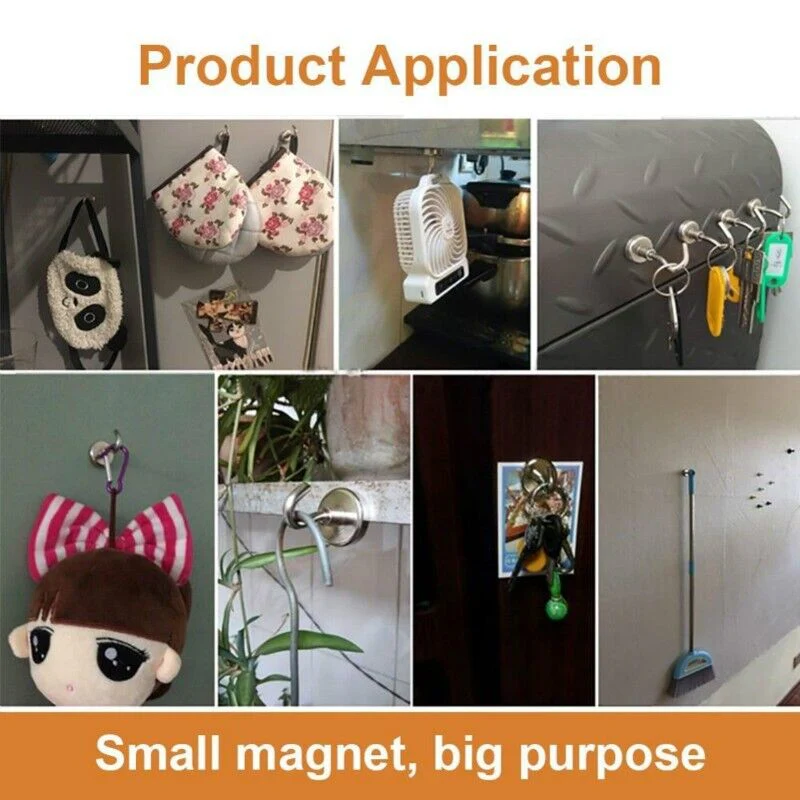 Collage of various magnetic products in different settings with text 'Small magnet, big purpose'.
