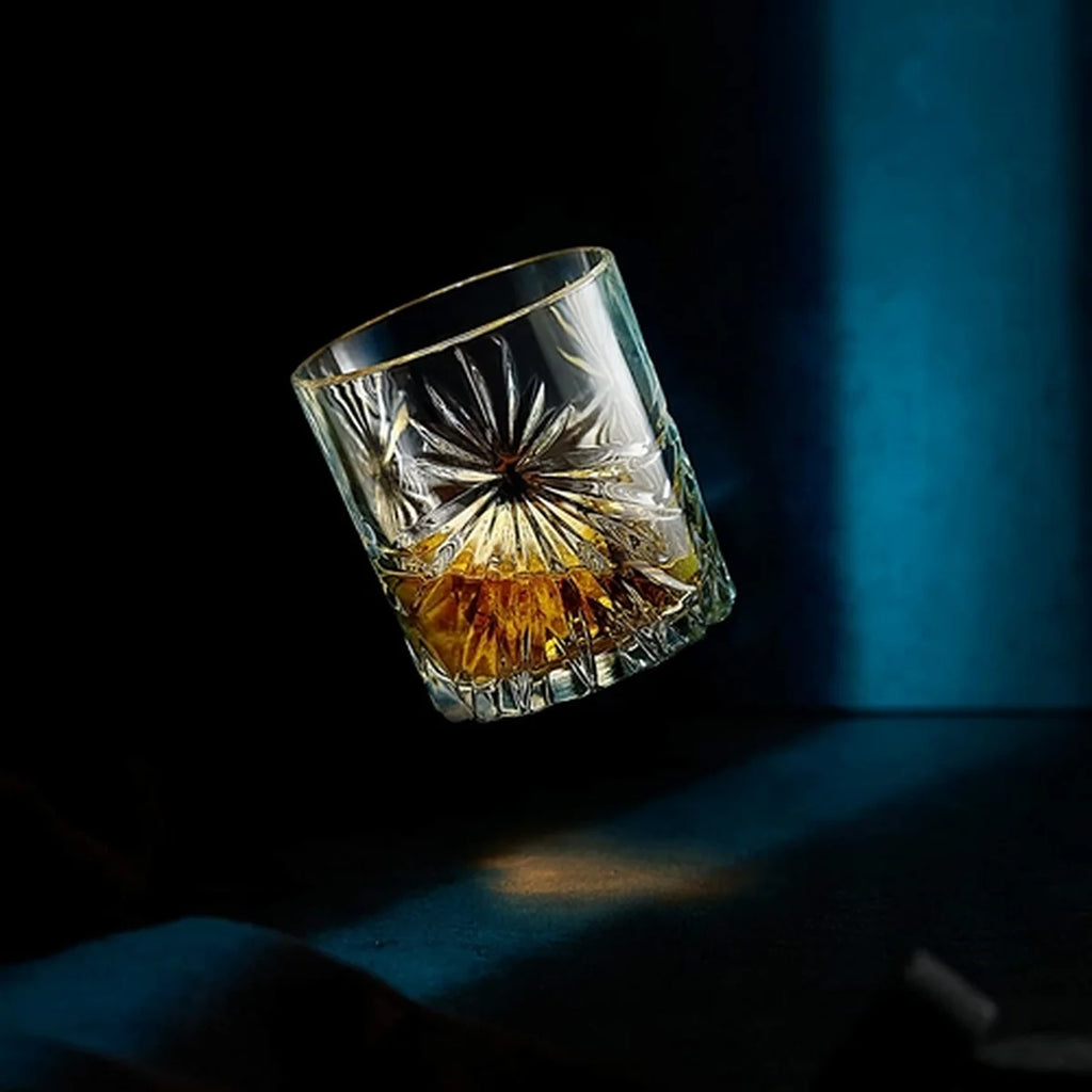 Decorative glass tumbler with Scotch