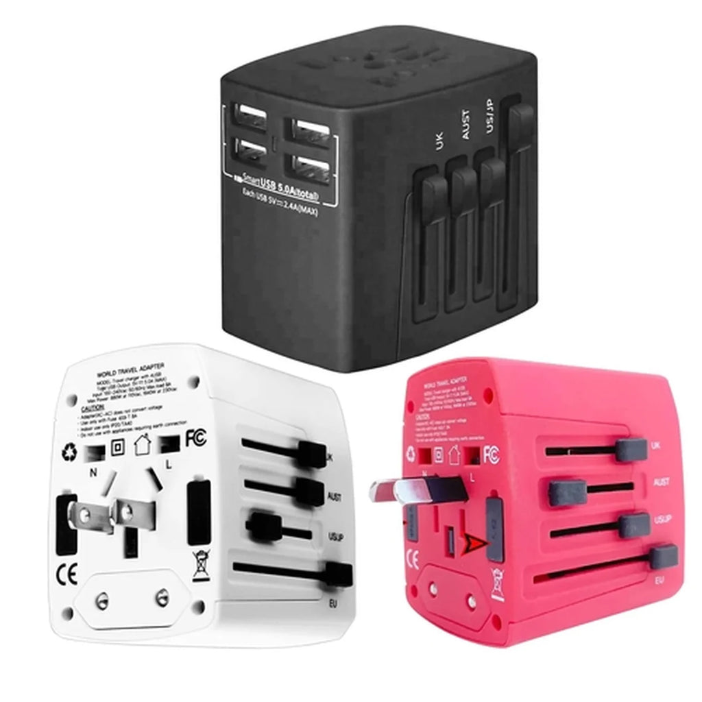 Universal Travel Adapter Trio (4 USB Ports)